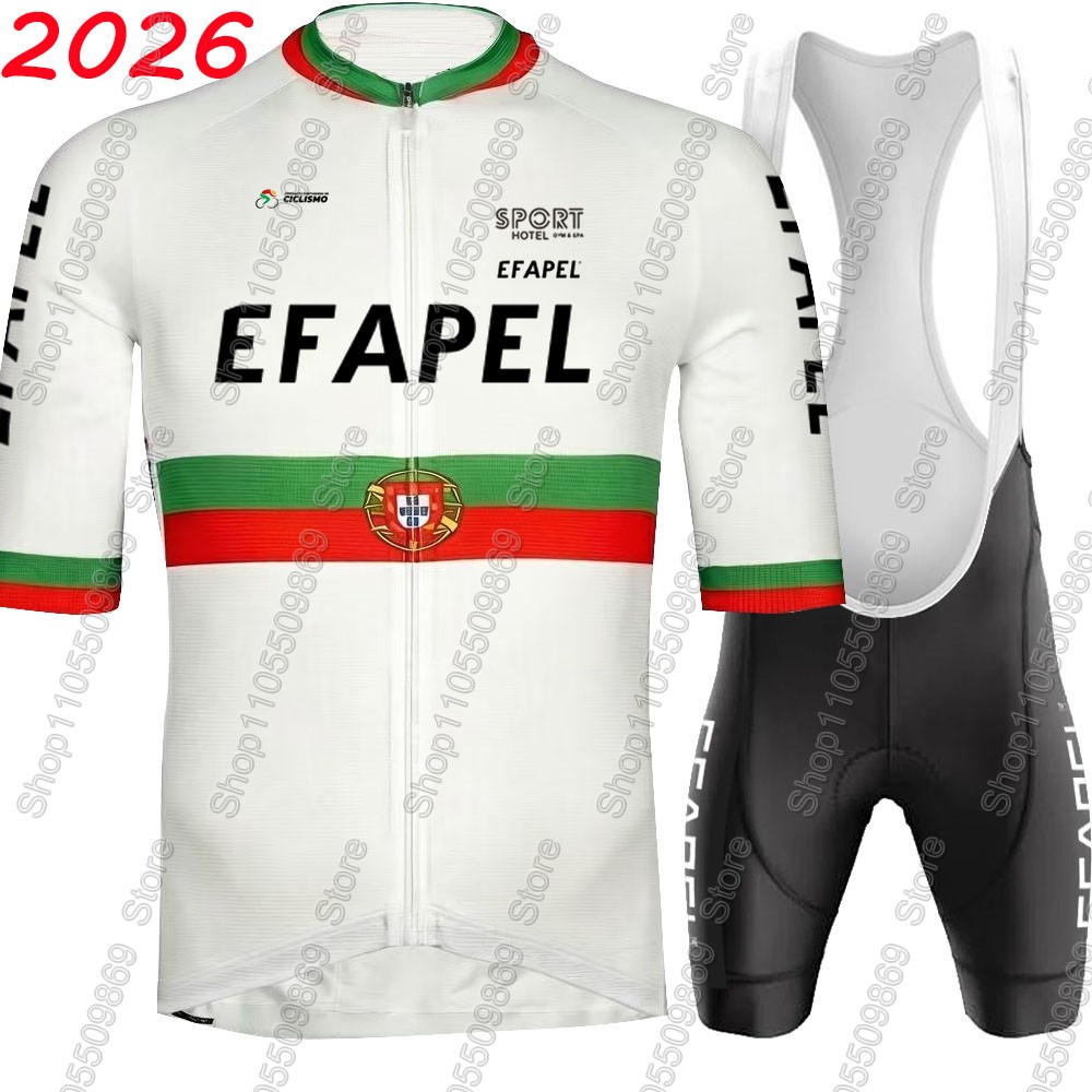 Padded Cycling Shorts - Portugalia 2026 Zestaw kolarski Efapel: Koszulka,