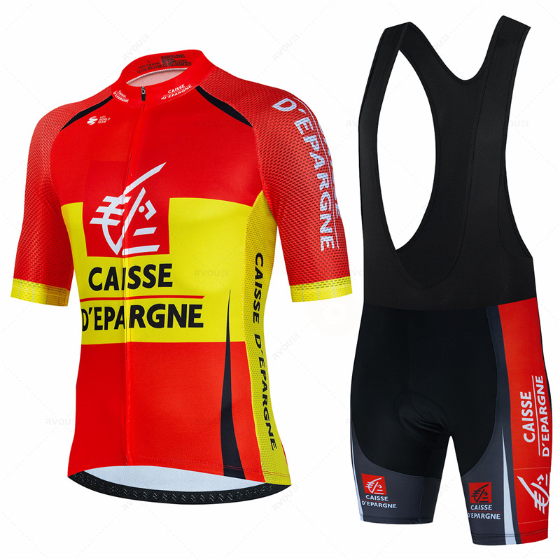 Padded Cycling Shorts - Caisse D'Épargne Letni zestaw koszulek kolarskich