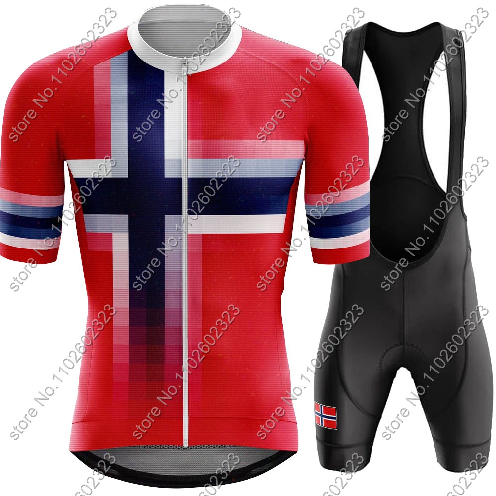 Padded Cycling Shorts - 2024 Norway kolarska koszulka narodowa zestaw