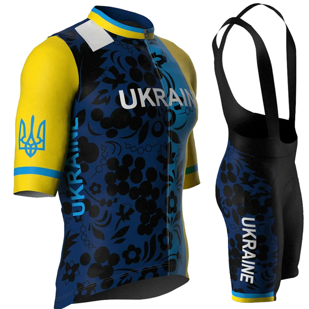 Padded Cycling Shorts - Zestaw kolarski reprezentacji Ukrainy 2026, letnia